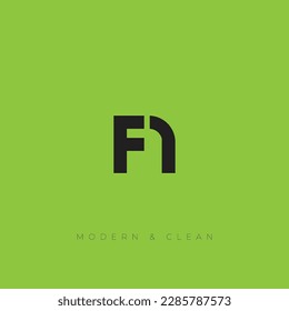 FN or NF letter logo design monogram simple and clean