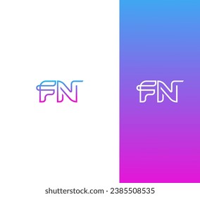 FN, NF letter logo design template elements. Modern abstract digital alphabet letter logo.