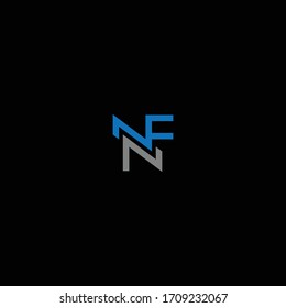 FN- oder NF-Logo- und Symboldesigns mit unterschiedlichen Farben und Hintergründen