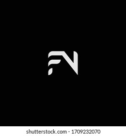 Logotipo y diseños de iconos de FN o NF con colores y fondos diferentes