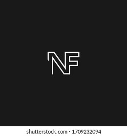 Logotipo y diseños de iconos de FN o NF con colores y fondos diferentes