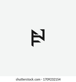 Logotipo y diseños de iconos de FN o NF con colores y fondos diferentes