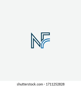 FN or NF logo and icon designs with different colors and backgrounds