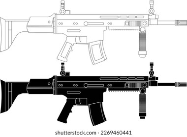 fn cicatriz 10 ilustración vectorial con contorno y silueta.

