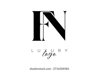 Logotipo de la tipografía del monograma de la letra de FN Serif para la identidad elegante de la marca de Premium