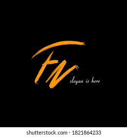 Fn tagline letra inicial logotipo vectorial plantilla símbolo de símbolo