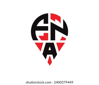 FNA letter location shape logo design
