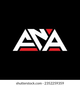 FNA triangle letter logo design with triangle shape. FNA triangle logo design monogram. FNA triangle vector logo template with red color. FNA triangular logo Simple, Elegant, and Luxurious design.