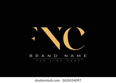 Logo-Design für abstrakte FNC-Buchstaben. Dieses Logo besteht aus drei abstrakten Buchstaben.