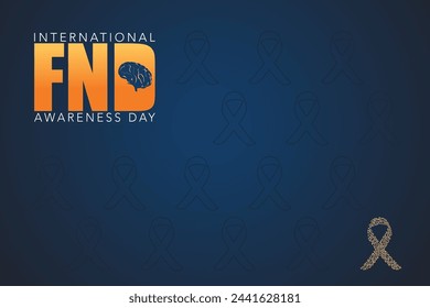 FND (functional neurological disorders) Awareness Day vector illustration. Brain and ribbon banner. use to background, banner, placard, card, and poster design template with text inscription