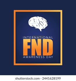 FND (functional neurological disorders) Awareness Day vector illustration. Brain and ribbon banner. use to background, banner, placard, card, and poster design template with text inscription