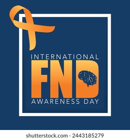 FND (functional neurological disorders) Awareness Day vector illustration. Brain and ribbon banner. use to background, banner, placard, card, and poster design template with text inscription