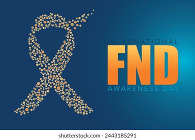 FND (functional neurological disorders) Awareness Day vector illustration. Brain and ribbon banner. use to background, banner, placard, card, and poster design template with text inscription