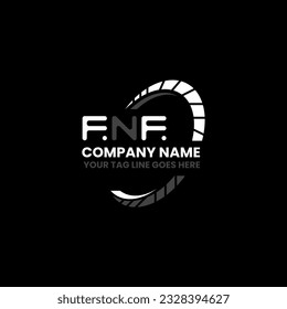 Logo de la carta FNF diseño creativo con gráfico vectorial, logo simple y moderno de FNF. Diseño de alfabetos lujosos FNF  