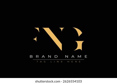 FNG abstrakte Buchstaben Logo-Design. Dieses Logo besteht aus drei abstrakten Buchstaben.