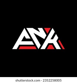 Diseño del logotipo de la letra del triángulo FNK con forma de triángulo. Monograma de diseño del logotipo del triángulo FNK. Plantilla de logotipo vectorial de triángulo FNK con color rojo. Logo triangular de FNK Diseño sencillo, elegante y lujoso.
