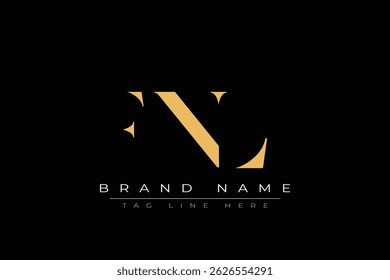 Diseño de logotipo de carta abstracta FNL. Este logotipo está diseñado por tres letras abstractas.