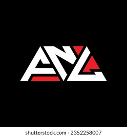 FNL triangle letter logo design with triangle shape. FNL triangle logo design monogram. FNL triangle vector logo template with red color. FNL triangular logo Simple, Elegant, and Luxurious design.