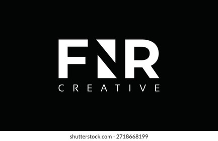 FNR letters Logo with negative space design. Letter with geometric typography. Creative Vector Illustration with letters.