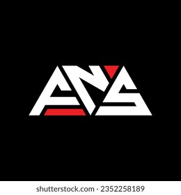 FNS triangle letter logo design with triangle shape. FNS triangle logo design monogram. FNS triangle vector logo template with red color. FNS triangular logo Simple, Elegant, and Luxurious design.