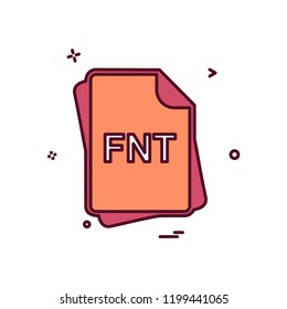FNT file type icon design vector