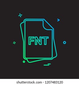 FNT file type icon design vector