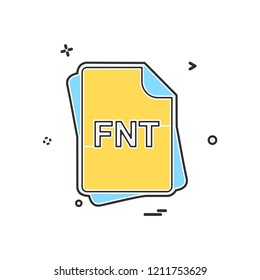 FNT file type icon design vector
