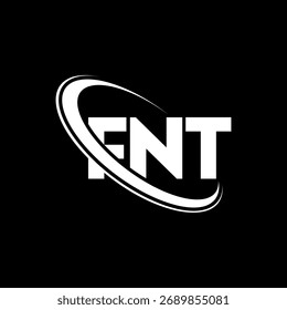 FNT-Logo. FNT-Brief. Logo-Design für FNT-Buchstaben. Initialen FNT-Logo mit Kreis und Großbuchstaben-Monogramm-Logo verbunden. FNT-Typografie für Technologie, Business und Immobilien Marke.