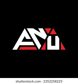 FNU triangle letter logo design with triangle shape. FNU triangle logo design monogram. FNU triangle vector logo template with red color. FNU triangular logo Simple, Elegant, and Luxurious design.