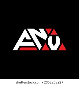 FNV triangle letter logo design with triangle shape. FNV triangle logo design monogram. FNV triangle vector logo template with red color. FNV triangular logo Simple, Elegant, and Luxurious design.