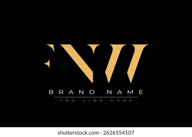 FNW abstract letter logo design. This logo is designed by three abstract letters.