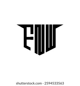 FNW letter logo design with white background in illustrator, vector logo modern alphabet font overlap style, calligraphy designs for logo, Poster, Invitation, etc.