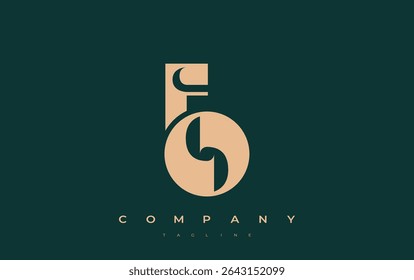 FO Abstract Geometric Logo Design. Modern and elegant logo design with simplistic typography elements, showcasing branding excellence.