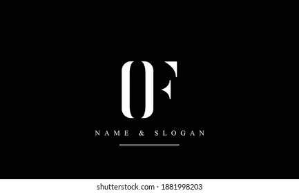 OF FO abstract vector logo monogram template