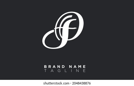 FO Alphabet letters Initials Monogram logo OF, F and O