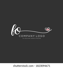 FO Beauty vector initial logo, handwriting logo of initial signature, wedding, fashion, jewelry, boutique, floral and botanical with creative template for any company or business.