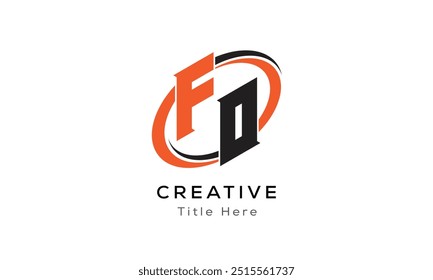 FO creative letter logo with circle area. Initial letter FO linked circle uppercase monogram logo. FO initial letter logo vector design.
