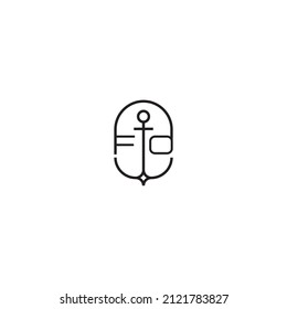 FO creative letter logo design in anchor concept with high quality professional design that will print well across any print media