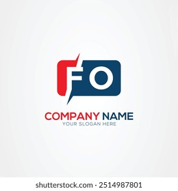 FO o OF Creative Modern Letters Elemento de diseño de logotipo