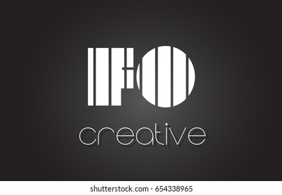 FO F O Creative Letter Logo Design With White and Black Lines.