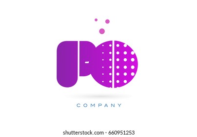 fo f o pink dots dotted letter logo alphabet creative company vector icon design template