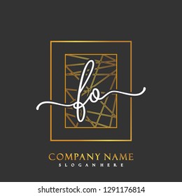 FO Initial Handwriting logo template vector