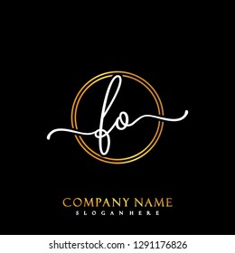 FO Initial Handwriting logo template vector