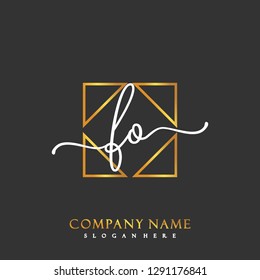 FO Initial Handwriting logo template vector