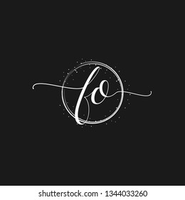 FO  Initial Handwriting logo template vector