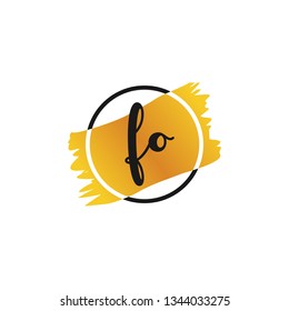 FO  Initial Handwriting logo template vector