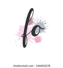 FO  Initial Handwriting logo template vector