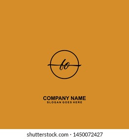 FO Initial handwriting logo template vector