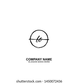 FO Initial handwriting logo template vector