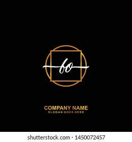 FO Initial handwriting logo template vector